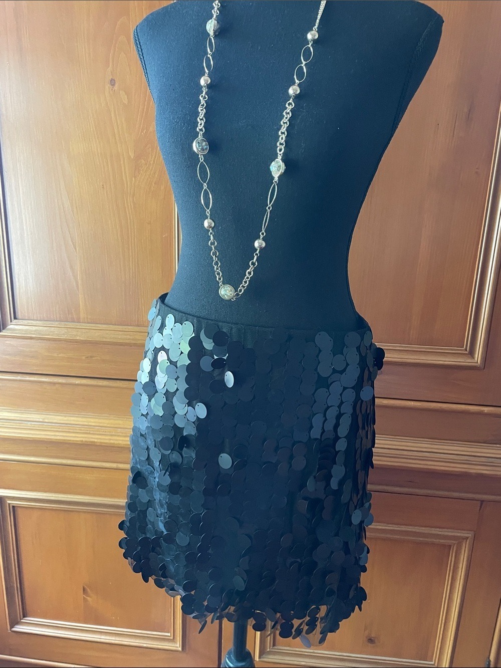 Studio 54 🪩 Party Black Sequined Mini Skirt - BNWT Size S - Picture 2 of 8